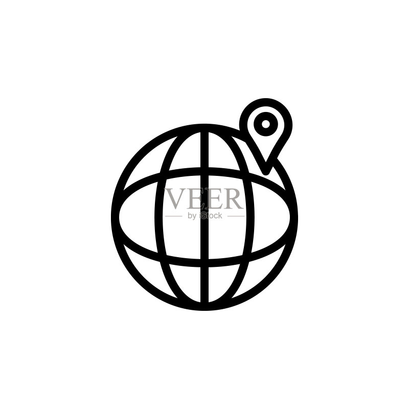 地球上的图钉图标图标素材