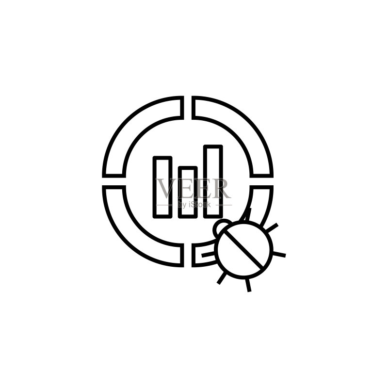 金融术语中的甲虫图标:网络安全元素,适用于移动概念和Web应用图标素材