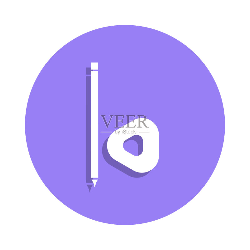 徽章风格的缝纫粉笔铅笔图标。手工收藏图标之一,可用于UI、UX图标素材