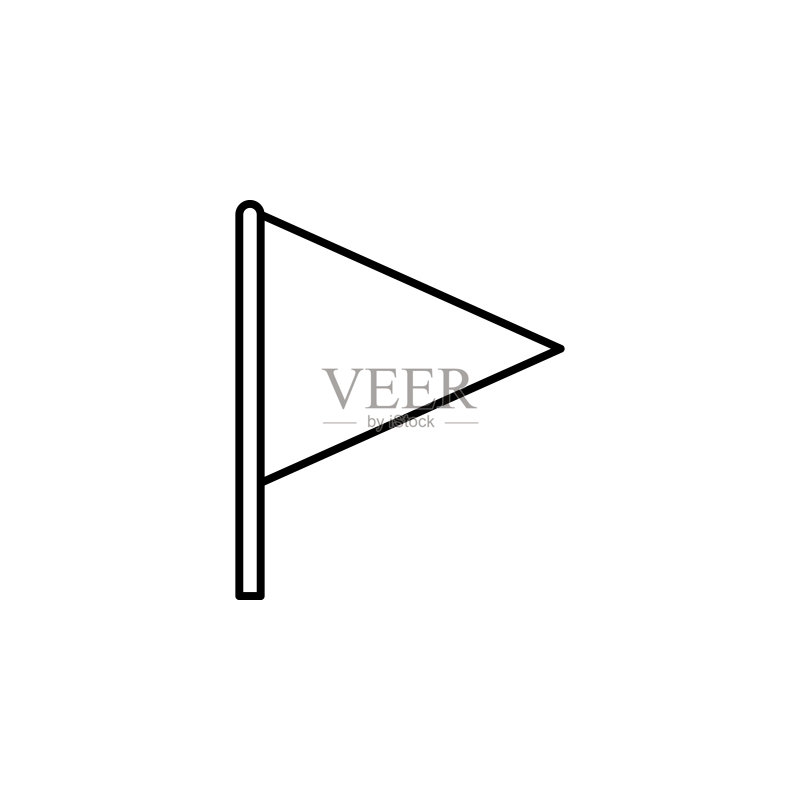 旗帜图标。用于移动概念和Web应用程序的旗帜图标元素。可用于Web和移动的细线旗帜图标图标素材