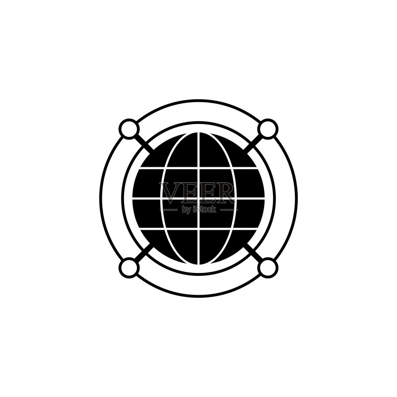 白色背景上的灰色网络矢量图标,社交元素标志图标素材