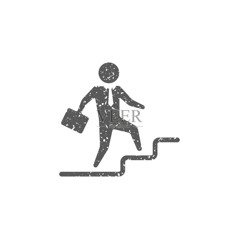Grunge风格商务人士楼梯图标图标素材