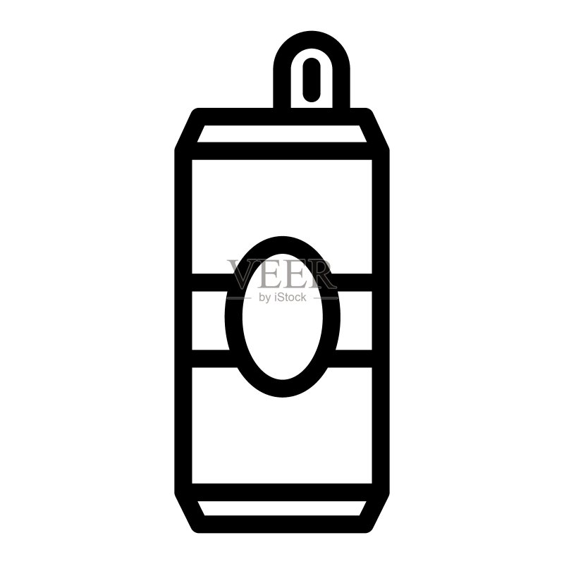 啤酒罐线框图标矢量图图标素材