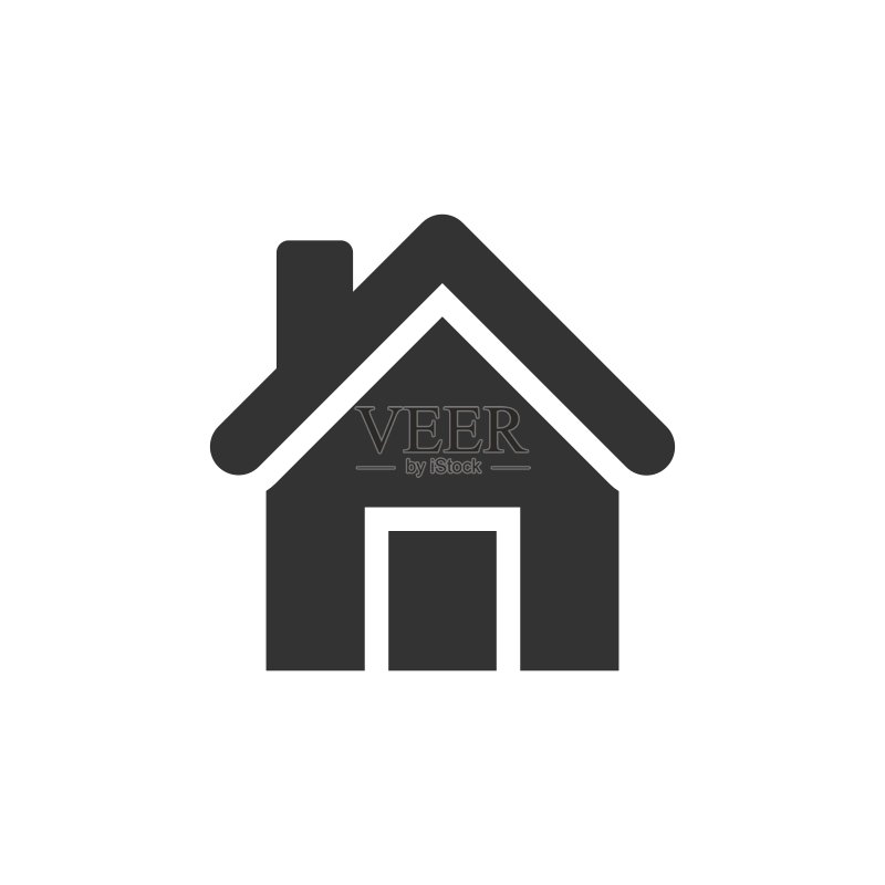 扁平风格的房屋建筑图标。白色孤立背景上的房屋公寓矢量图。房屋住宅商业概念。图标素材