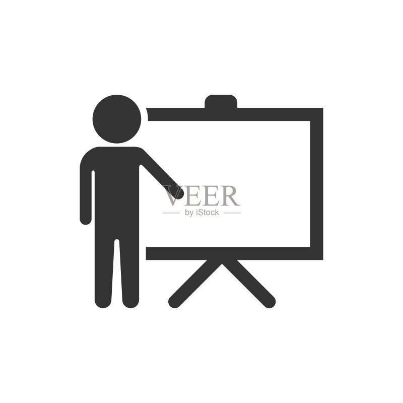 扁平风格培训教育图标:研讨会矢量图,学校课堂教学概念图标素材