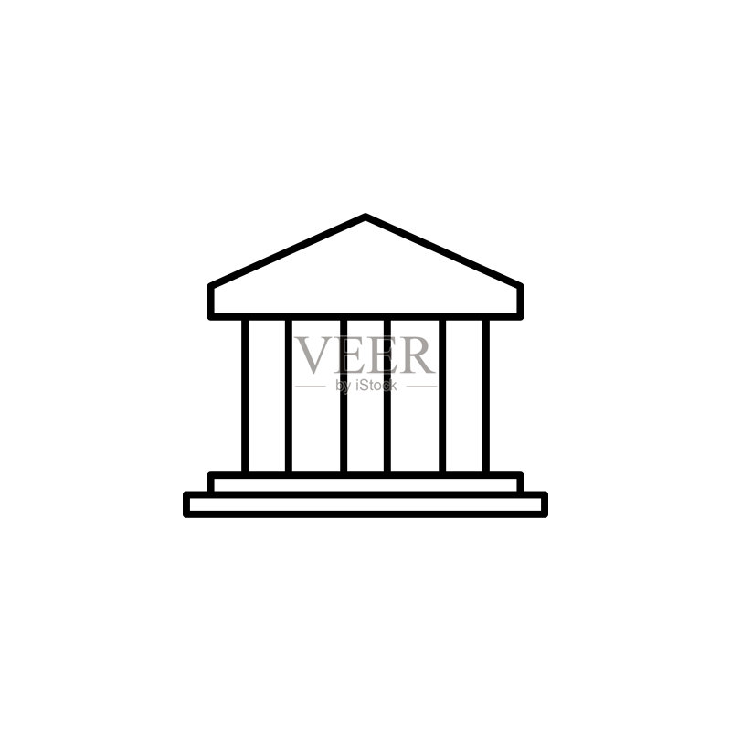 居民图标,建筑和地标轮廓图标元素,可用于移动概念和Web应用,细线居民图标可用于Web和移动图标素材