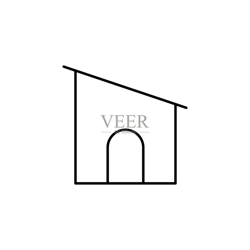 公寓图标:建筑和地标轮廓元素图标素材