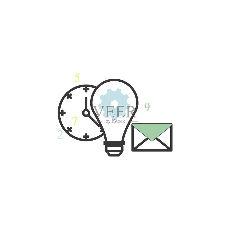 彩色创意图标:用于移动概念和Web应用程序的商业元素,网站设计、开发和应用程序开发的细线图标,高级图标图标素材