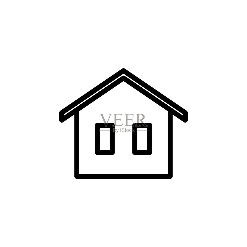 房屋图标:用于移动概念和Web应用的建筑元素图标,可用于Web和移动端图标素材