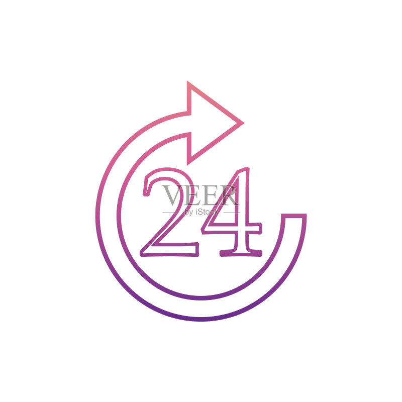 Nolan风格24小时服务图标,用于UI、UX网页设计图标素材