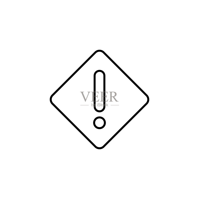 危险标志:用于移动概念和Web应用程序的建筑元素细线图标图标素材