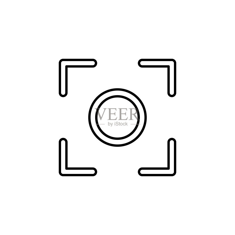 居中焦点标志图标,用于移动概念和Web应用程序的图像标志元素,网站设计和开发细线图标,应用程序开发高级图标图标素材