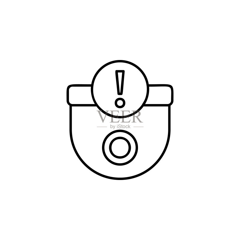监控摄像头标志图标。用于移动概念和Web应用程序的自动化图标元素。细线监控摄像头标志图标可用于Web和移动设备。高级图标图标素材
