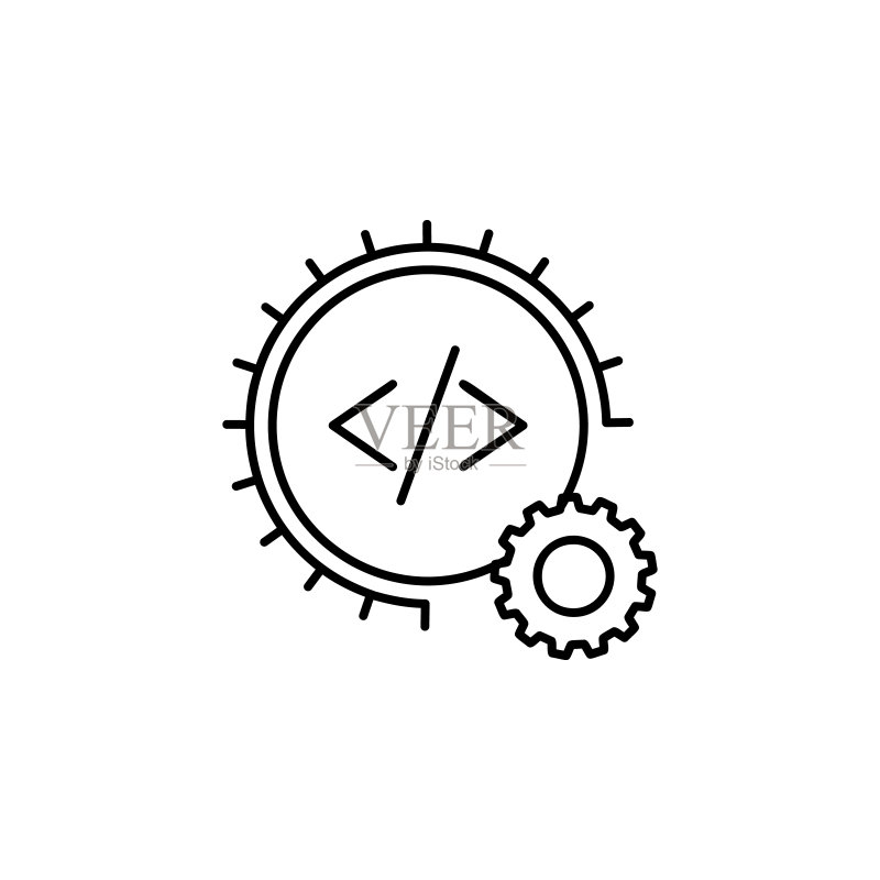 自动化标志图标:用于移动概念和Web应用程序的自动化图标元素,细线自动化标志图标可用于Web和移动,高级图标图标素材