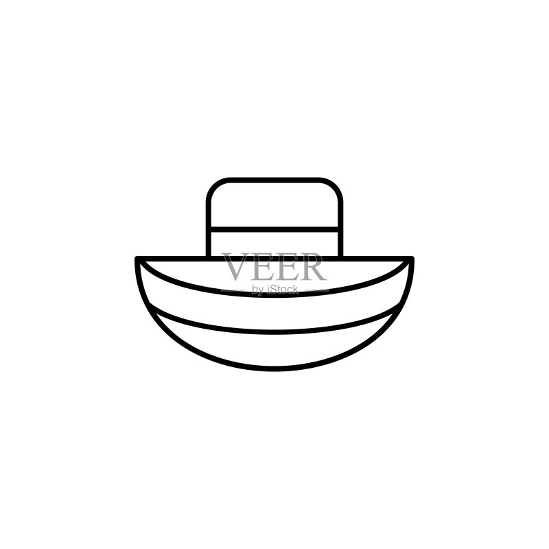 船只图标。用于移动概念和Web应用程序的旅行图标元素。细线船只图标可用于Web和移动设备。高级图标图标素材