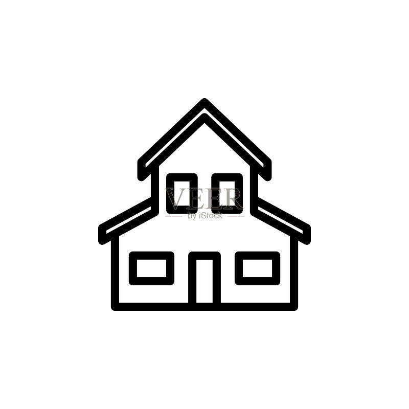房屋图标:用于移动概念和Web应用的建筑元素,可用于网页和移动端图标素材