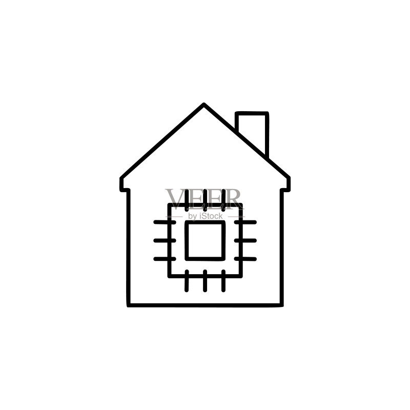 智能家居图标。用于移动概念和Web应用程序的自动化图标元素。细线智能家居图标可用于Web和移动。高级图标图标素材