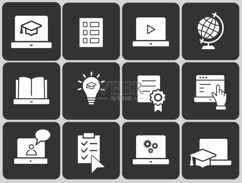 E-learning远程教育图标图标素材