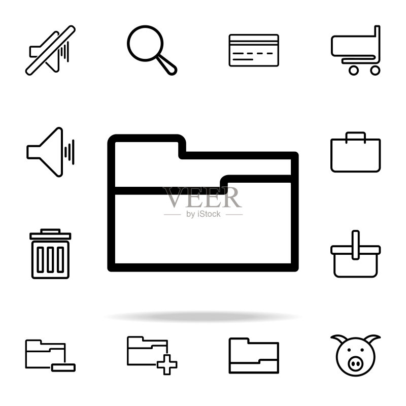 文件夹图标,通用Web图标集,适用于网站和移动设备图标素材