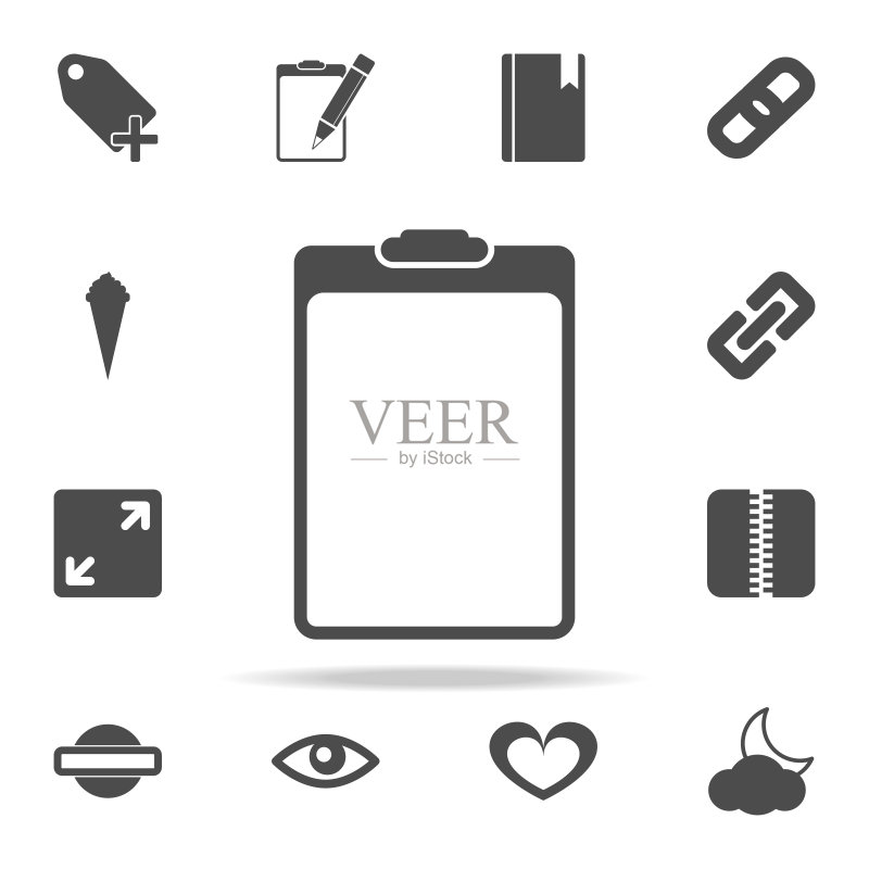 纸质平板电脑图标. 用于Web和移动设备的通用Web图标集图标素材