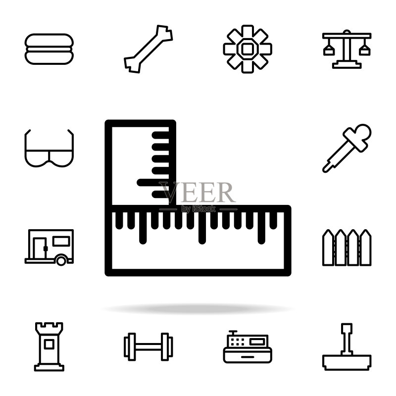 角度尺图标:通用Web和移动应用图标图标素材