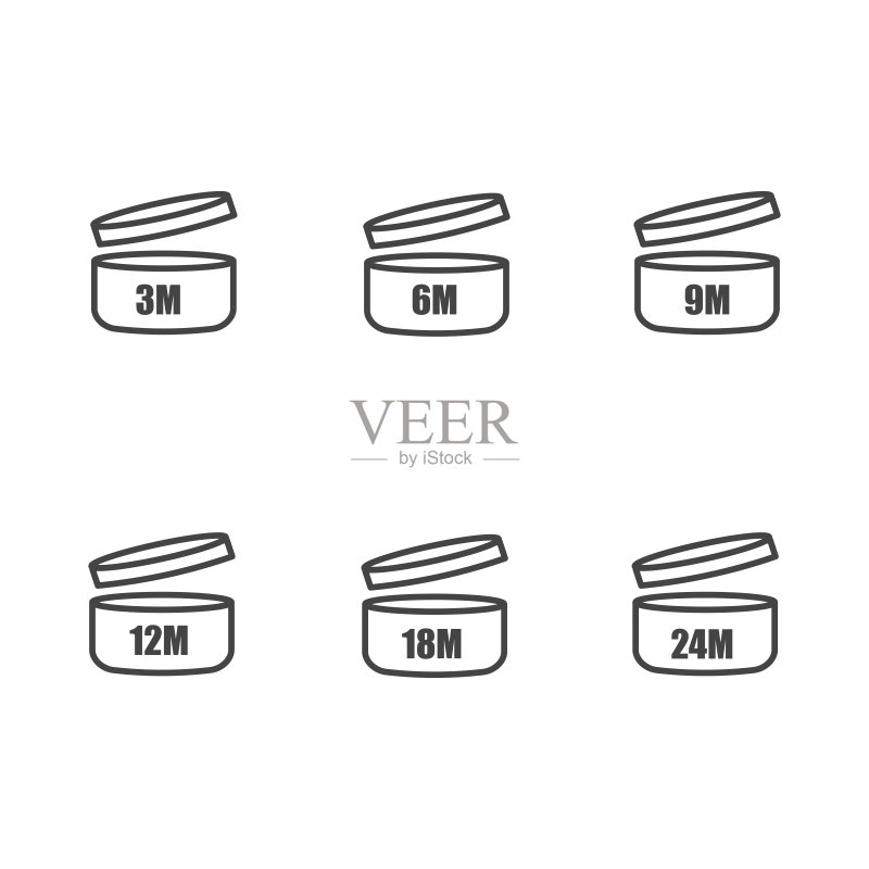 产品开封后使用期限提示图标矢量素材图标素材