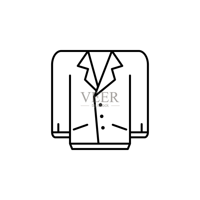 夹克图标:用于移动概念和Web应用程序的服装元素图标图标素材