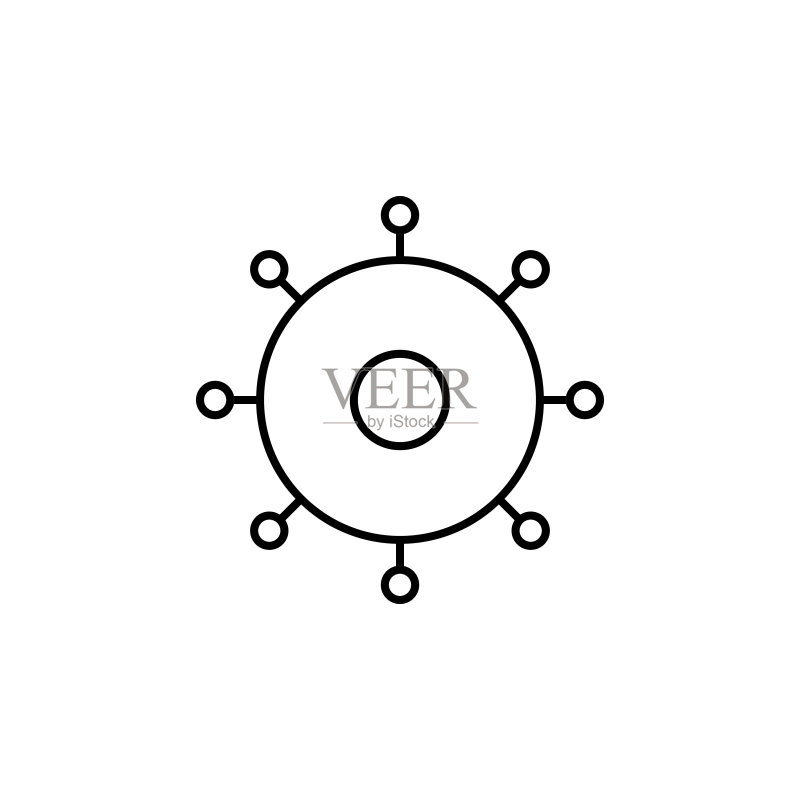 细菌图标。用于移动概念和Web应用程序的微生物图标元素。细线细菌图标可用于Web和移动图标素材