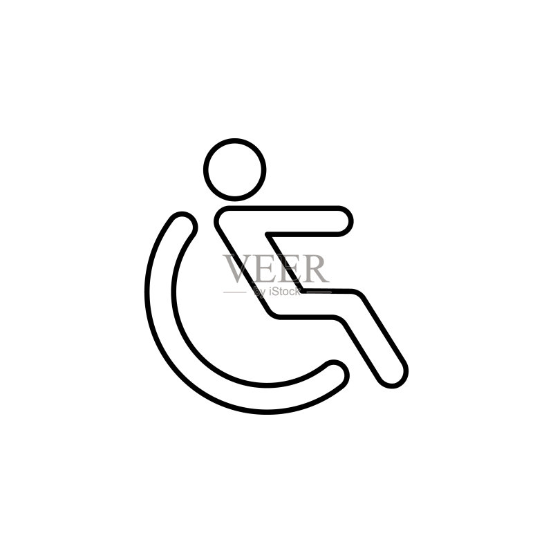 轮椅符号图标:腿部理疗的医学元素,适用于移动概念和Web应用图标素材