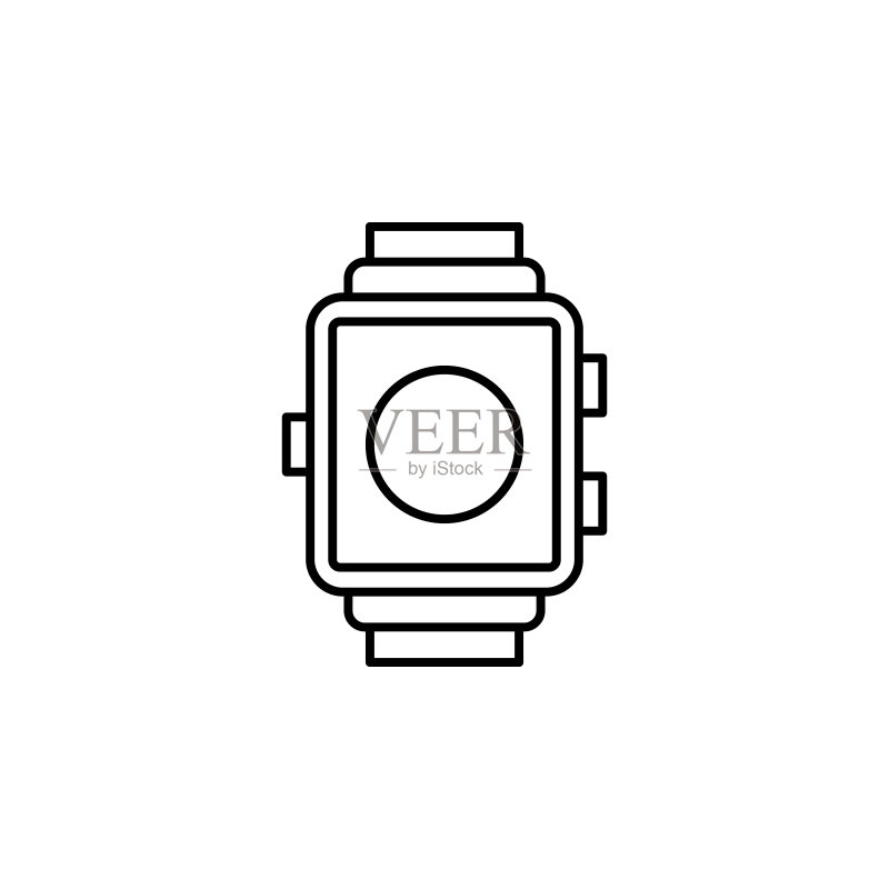 智能手表图标:人工智能元素,可用于Web和移动App图标素材