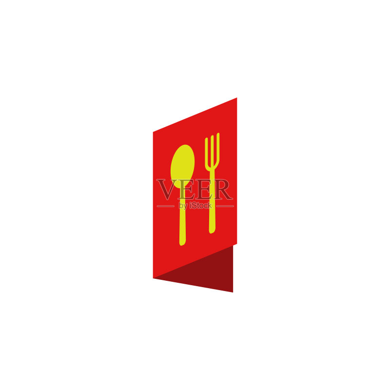 餐厅彩色菜单插图,用于移动概念和Web应用程序的彩色食品图标元素,餐厅详细菜单图标可用于Web和移动图标素材