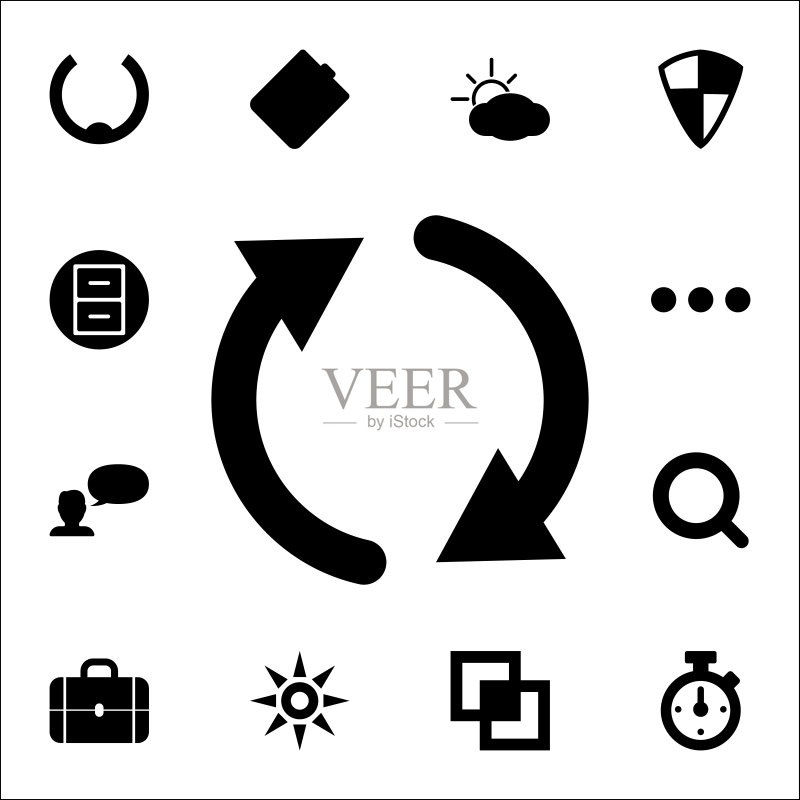 重启标志图标。Web图标通用集,适用于Web和移动设备图标素材