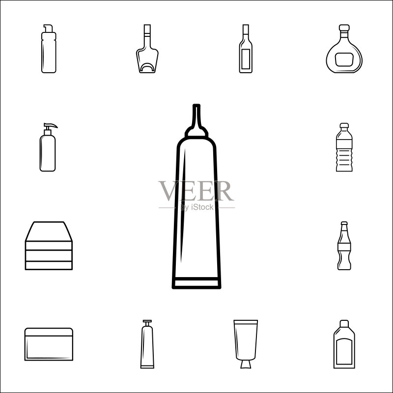 胶水管图标,网页和移动设备通用瓶子图标集图标素材