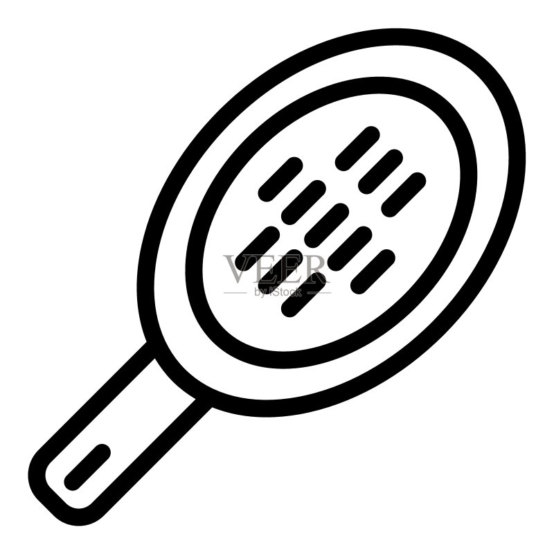 梳子线条图标。发刷插图,与白色背景隔离。发饰轮廓风格设计,专为网页和应用程序设计。EPS 10。图标素材
