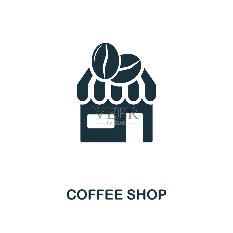 咖啡店图标,来自咖啡店图标系列的高级风格设计,UI和UX,像素完美的咖啡店图标,适用于网页设计、应用、软件、打印图标素材
