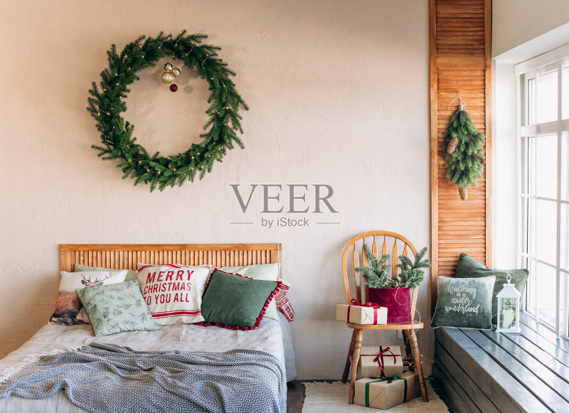 乡村居室装饰圣诞派对礼盒正版图片素材