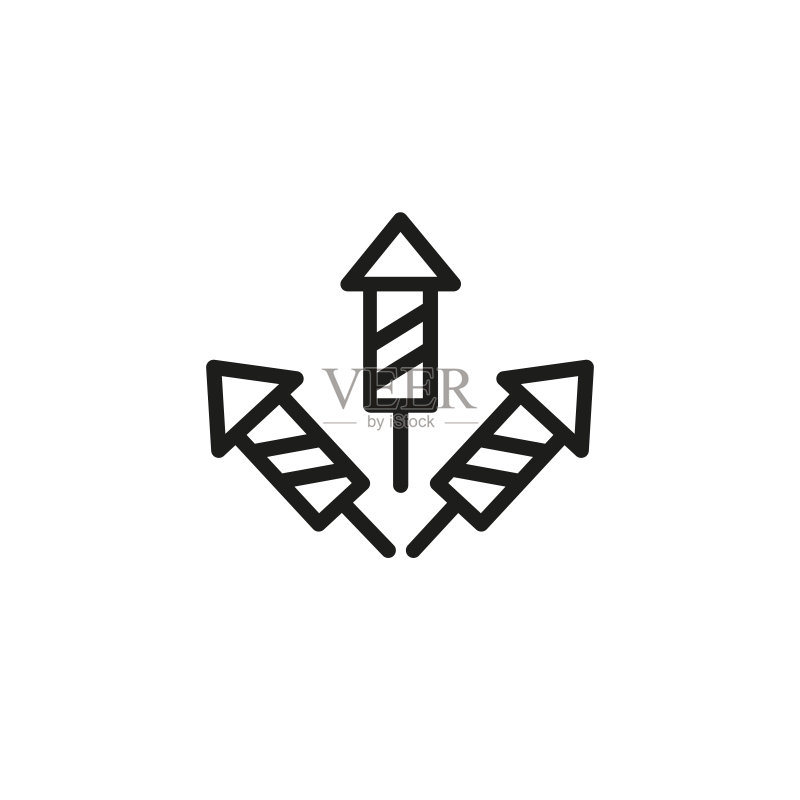 三个鞭炮线性图标图标素材