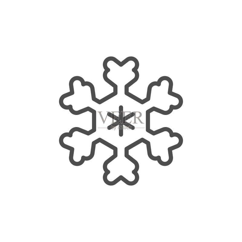 雪花线条图标图标素材