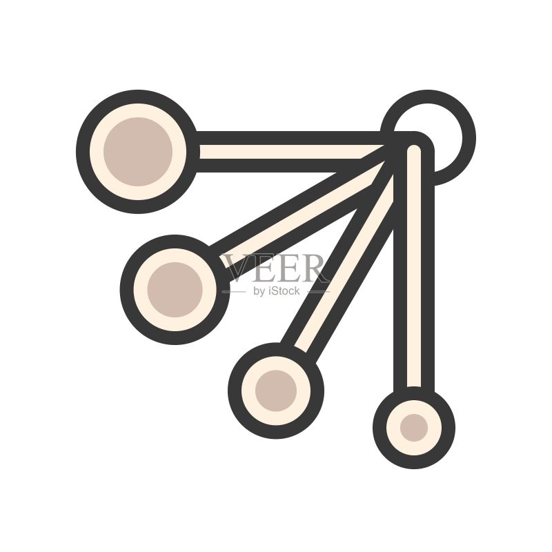 咖啡相关填充样式可编辑描边图标的量勺矢量图图标素材