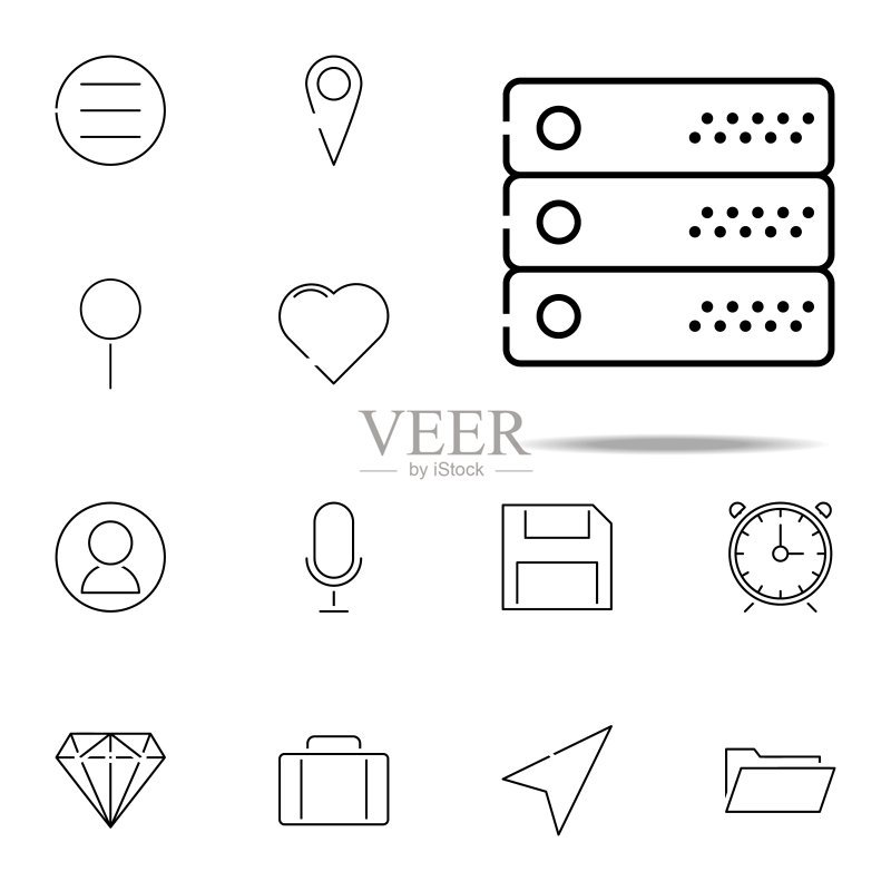 服务器Web简约通用图标图标素材
