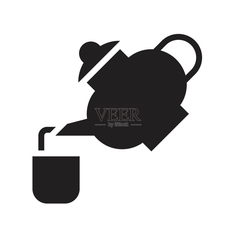 中国新年相关茶壶矢量实心图标图标素材
