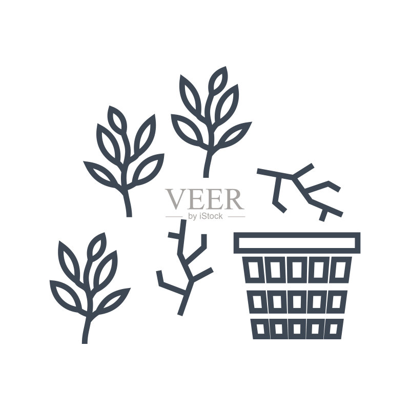 细线图标:蔬菜园除草图标素材