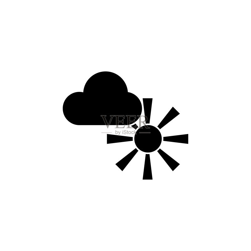太阳云朵图标,用于UI和UX的矢量天气符号,网站或移动应用图标素材