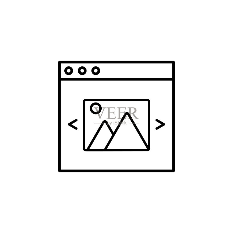 专辑图片图标。用于UI和UX、网站或移动应用程序的网页设计开发集图标的简单轮廓矢量图标素材
