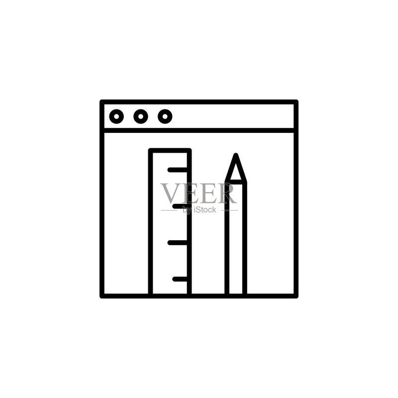 概念:创意图标。网页设计开发UI和UX、网站或移动应用简易轮廓矢量图标图标素材