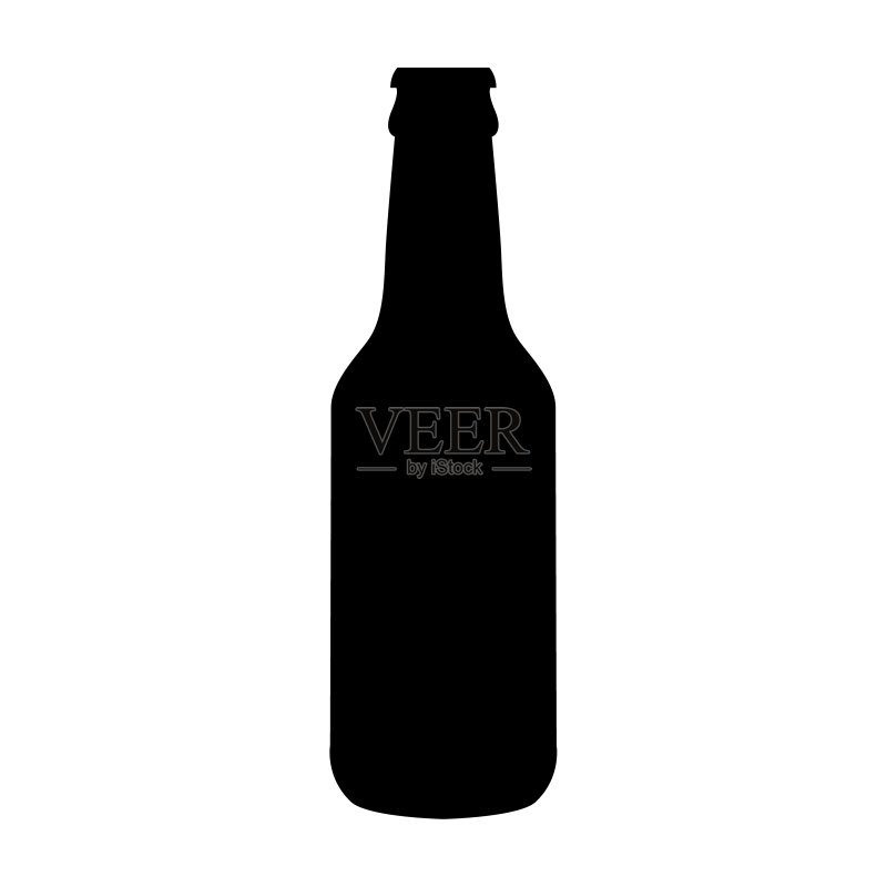 白色背景上的扁啤酒瓶图标图标素材