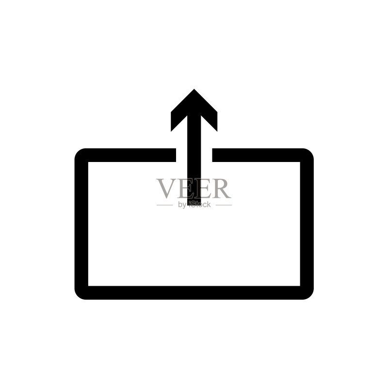 上传图标。提交线矢量图。在白色背景上隔离。用于Web和移动平台的简单衬线插图。图标素材