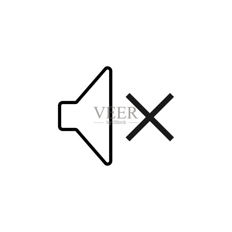 静音扬声器图标设计矢量模板图标素材