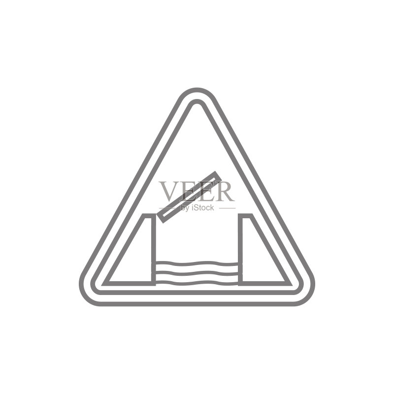 起重桥警告图标(网络安全元素,移动概念和Web应用图标,网站设计和应用开发细线图标)图标素材