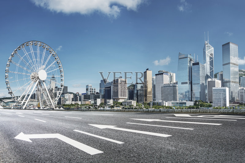 通往香港市中心的柏油路正版图片素材